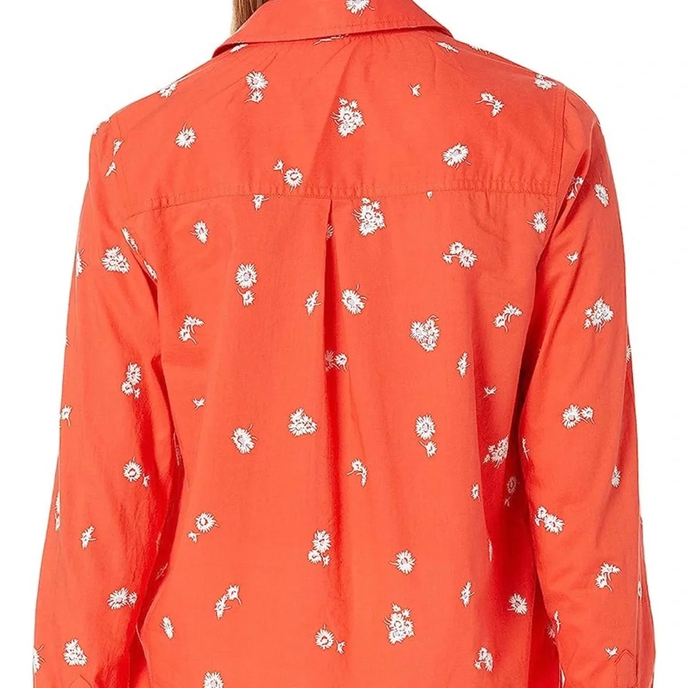 Lucky Brand Women's Long Sleeve Button Up Printed Classic One Pocket Shirt